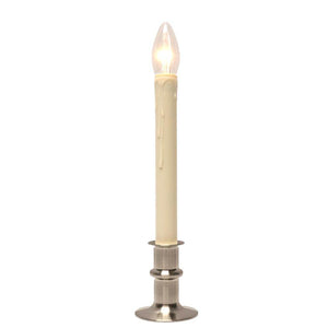 Vanilla/Brushed Nickel LED Taper Candle with Adjustable Base 1