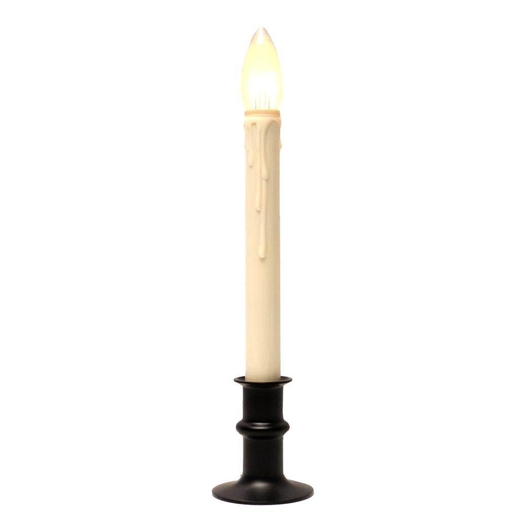 Vanilla/Black LED Taper Candle with Adjustable Base 1
