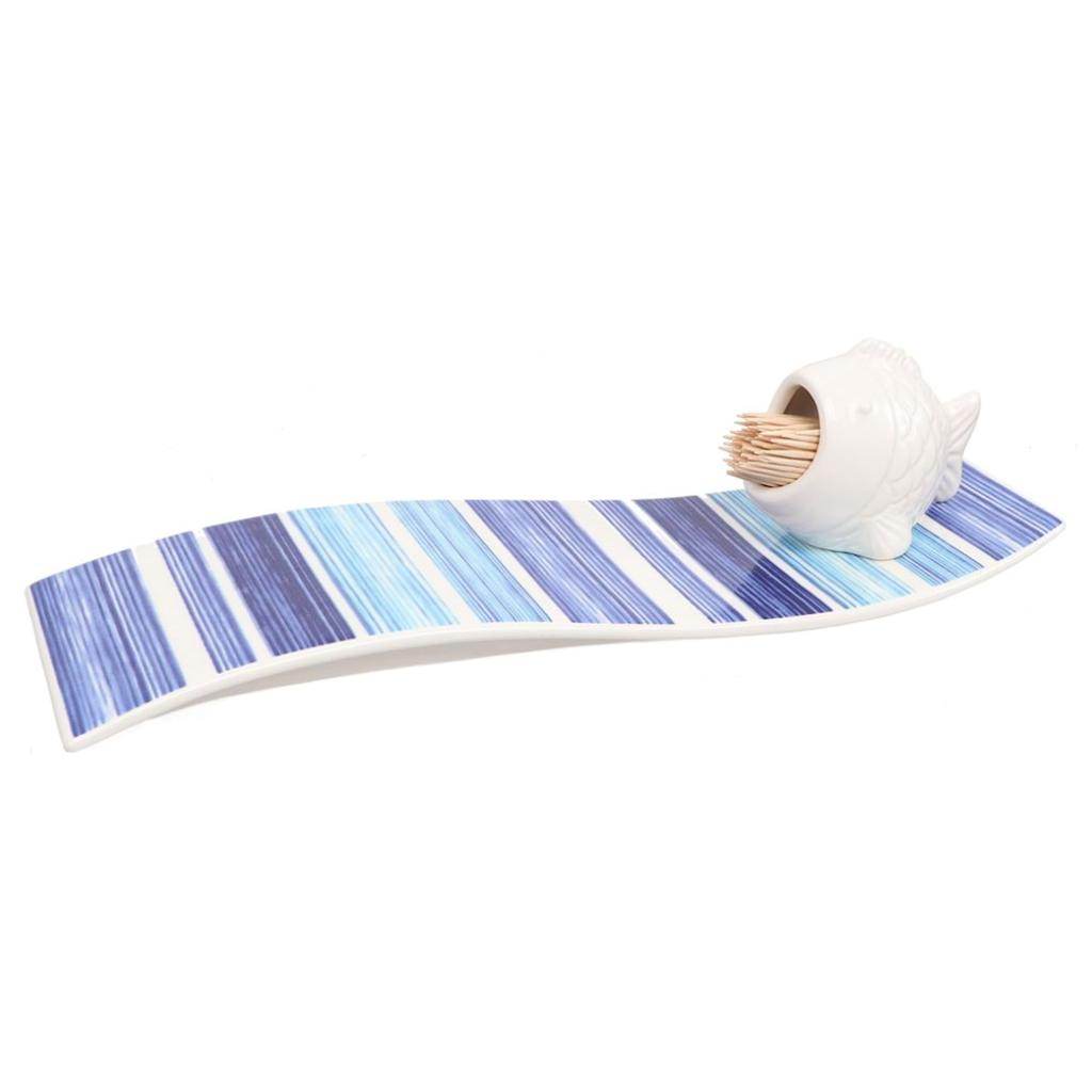 12" x 3.5" Fish Toothpick Holder and Tray 1