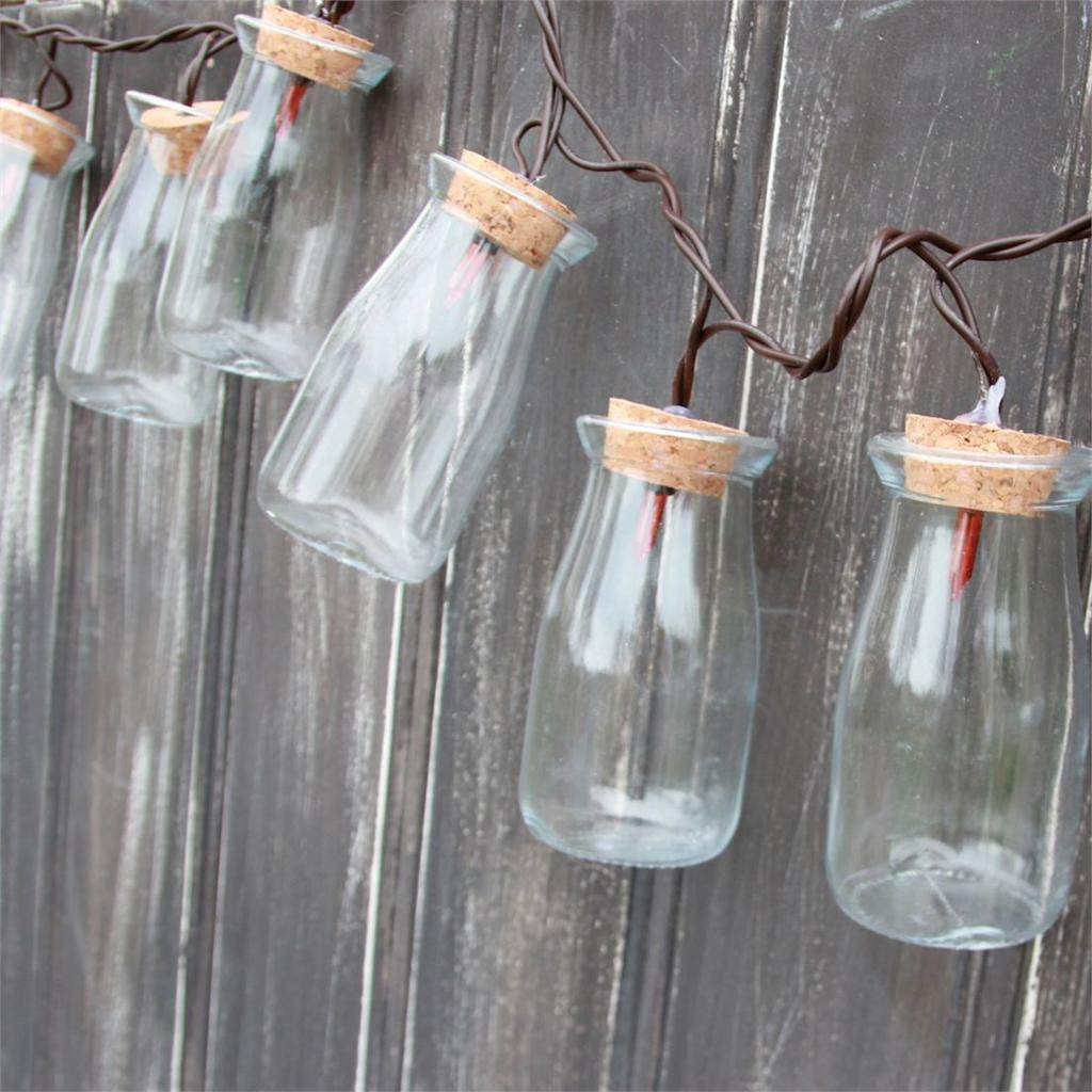 10 Light Brown Wire Milk Bottle String Set 1
