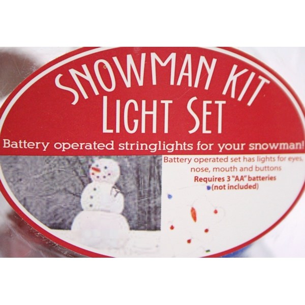10 Light 8.5' White Wire Multi-Color Battery Operated LED Snowman Kit 2