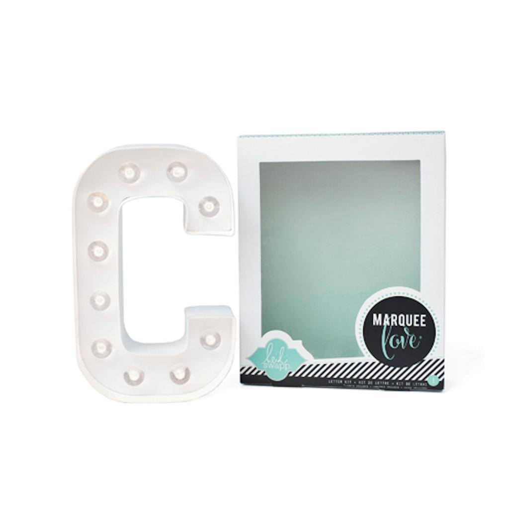 8" White Battery Operated LED Lighted Marquee Letter "C" DIY Kit 1