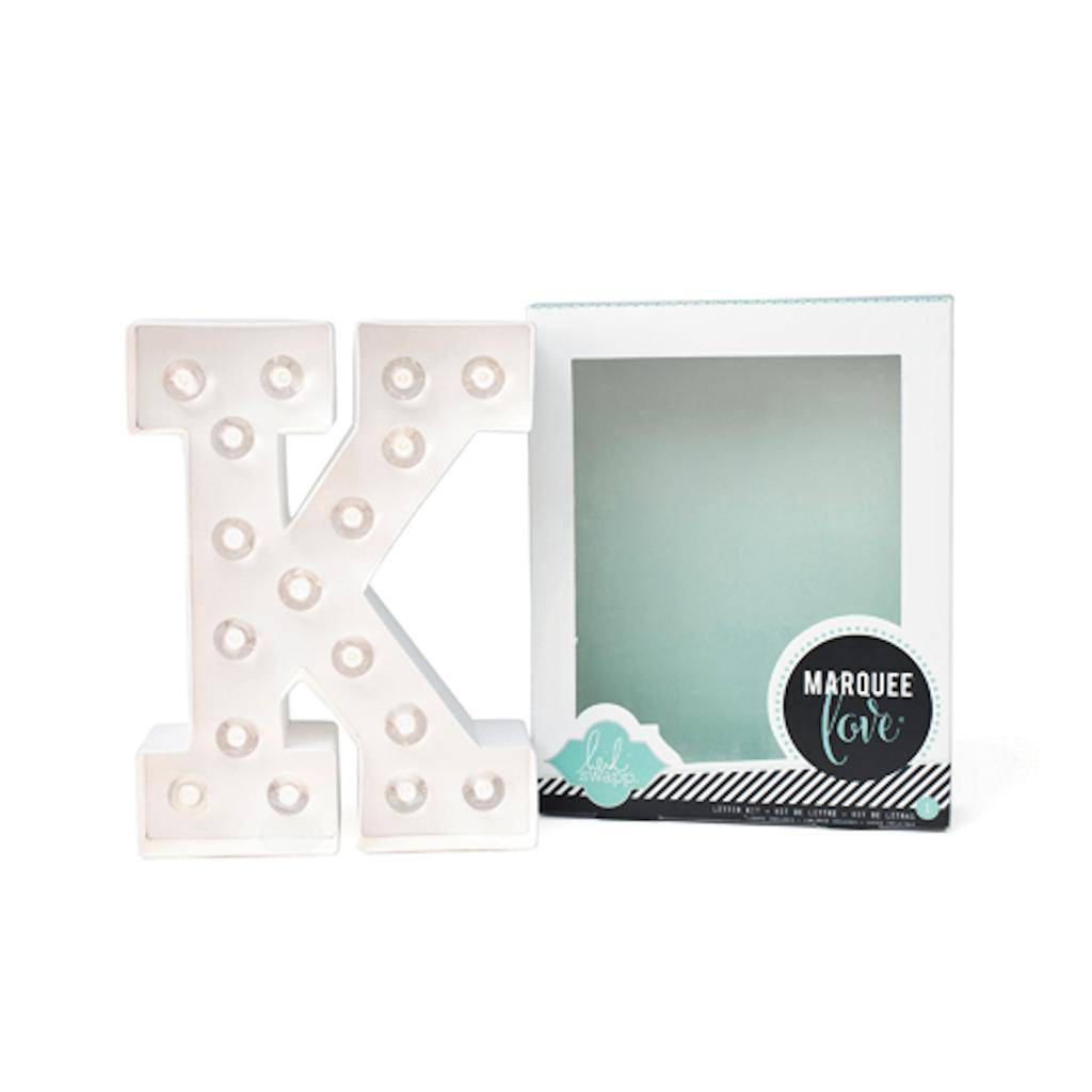 8" White Battery Operated LED Lighted Marquee Letter "K" DIY Kit 1