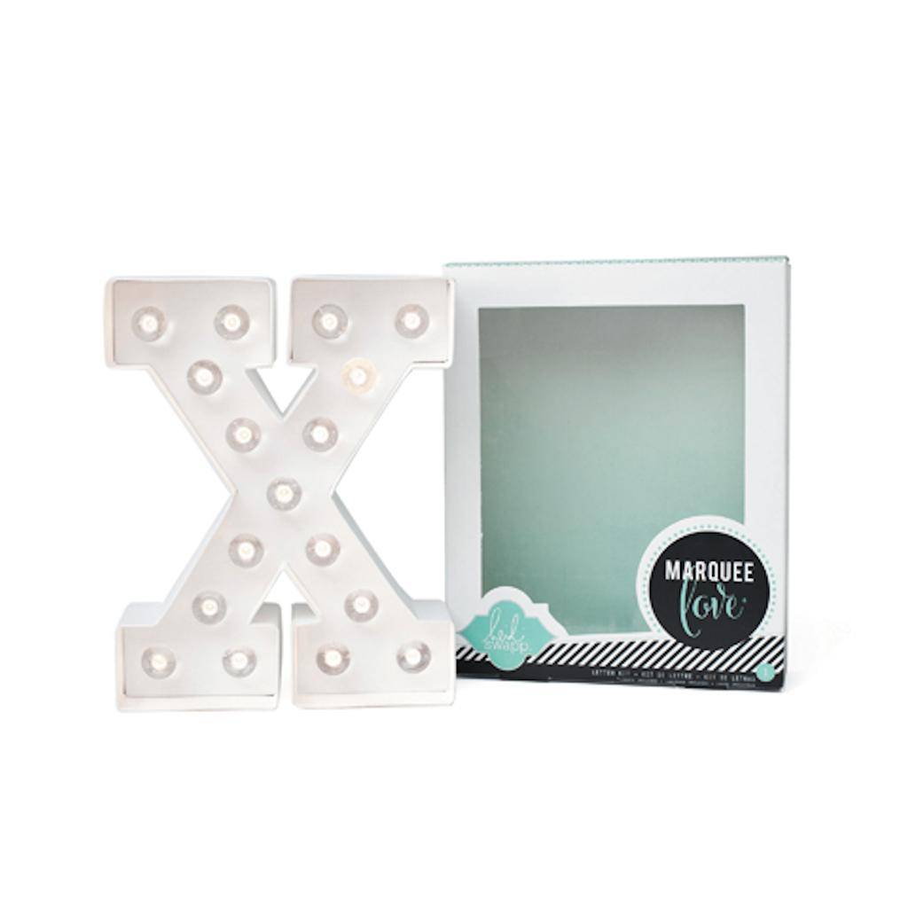 8" White Battery Operated LED Lighted Marquee Letter "X" DIY Kit 1