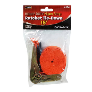 15' Heavy Duty Nylon Strap Ratchet Tie-Down 1