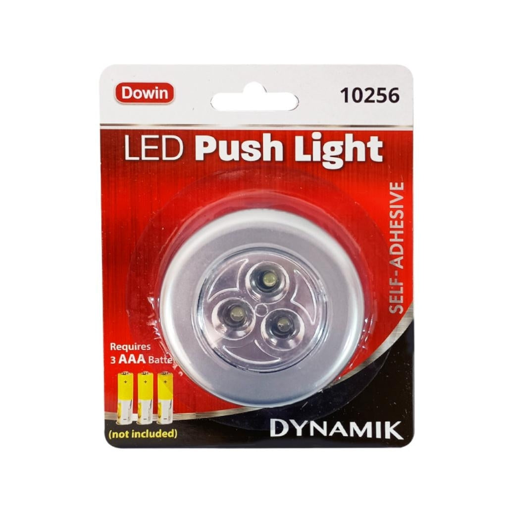 Silver Round LED Push Light 1