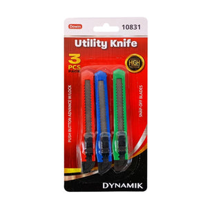Utility Knife Set with Snap off Blades (3 Pack) 1