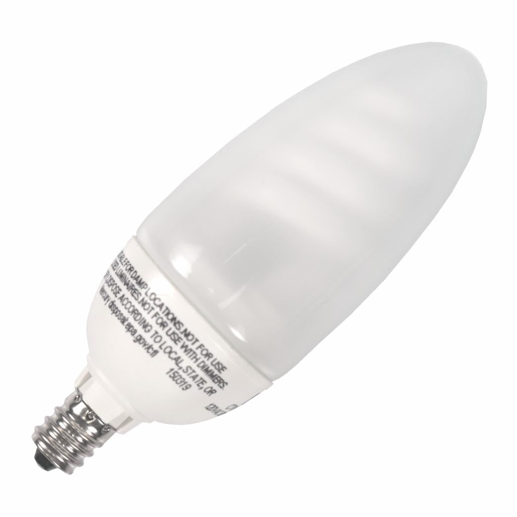 9 watt 120 volt B14 Candelabra Screw Base 4100K Cool White CFL 1