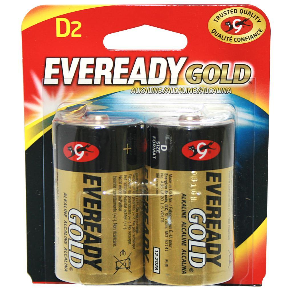 D Cell 1.5 volt Gold Alkaline Battery (2 pack) 1