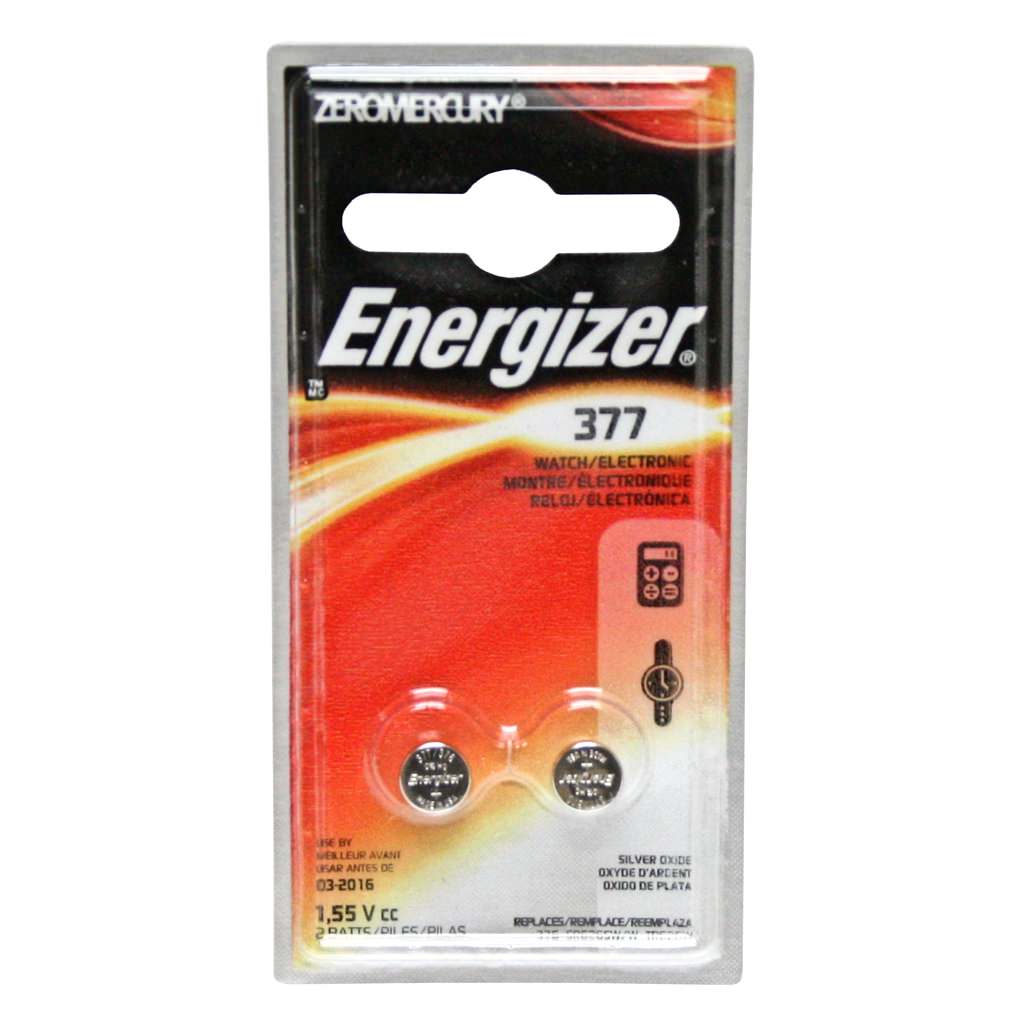 377 1.55 Volt Zero Mercury Button Cell Watch / Calculator Battery (2 pack) 1