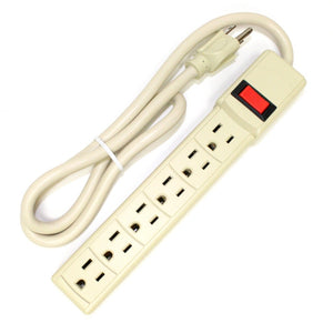 6 Outlet Plug In Power Strip System with Circuit Breaker and Switch 1