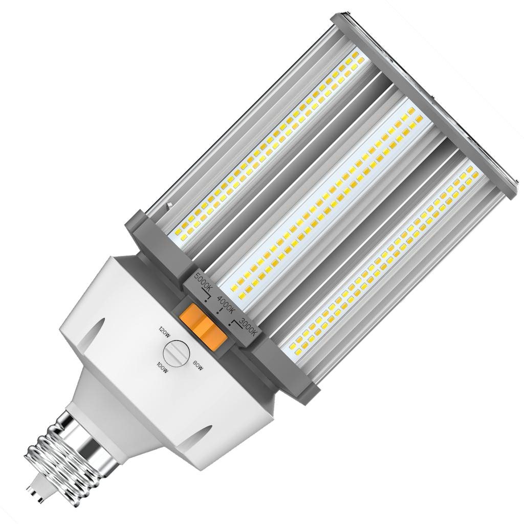 80/100/120 watt 100/277 volt  Exclusionary Mogul Screw Base CCT Selectable Dimmable LED Light 1