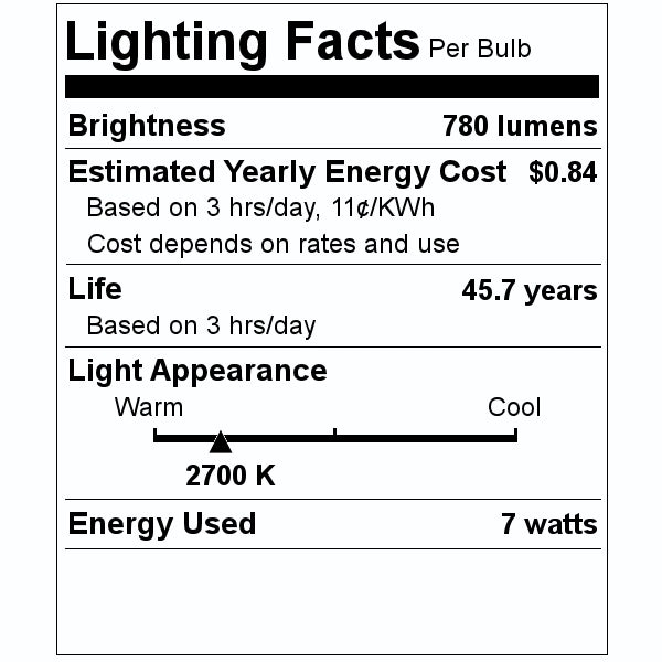 7 watt 120/277 volt PLS 2-Pin Base 2700K Warm White LED Light Bulb 2