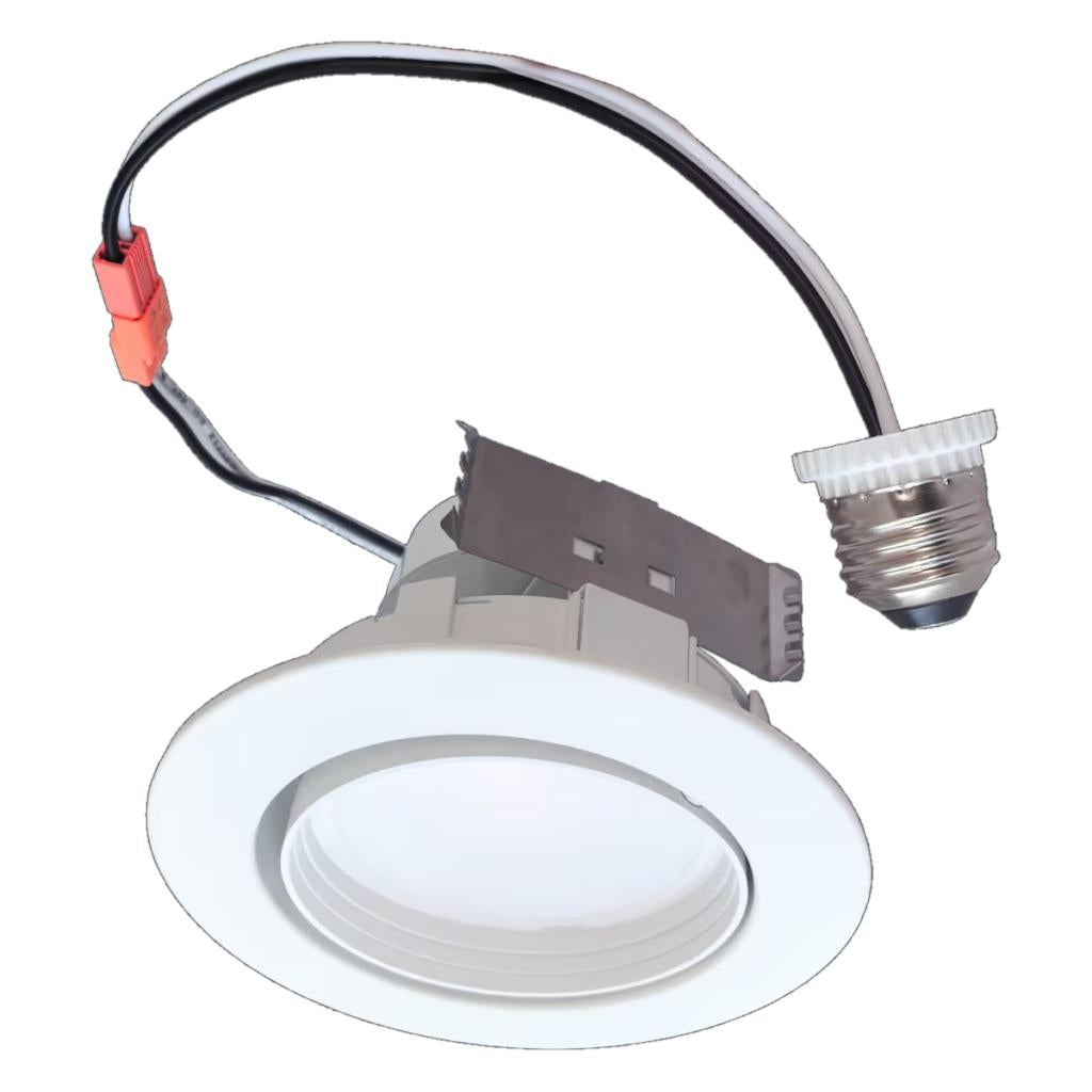 4" 10 watt 120 volt Medium Screw Base CCT Selectable Round Rotatable LED Recessed Downlight 1