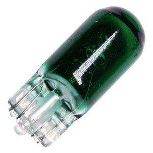 1.58 watt 6.3 volt T3.25 Miniature Wedge Base Green #555-G 1