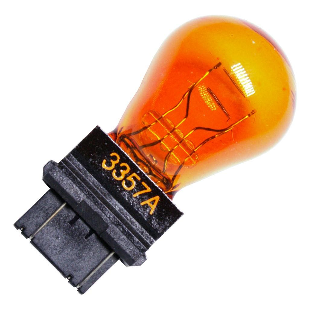 28.54/8.26 watt 12.8/14 volt S8 Plastic Wedge Double Filament Base Amber #3357A 1