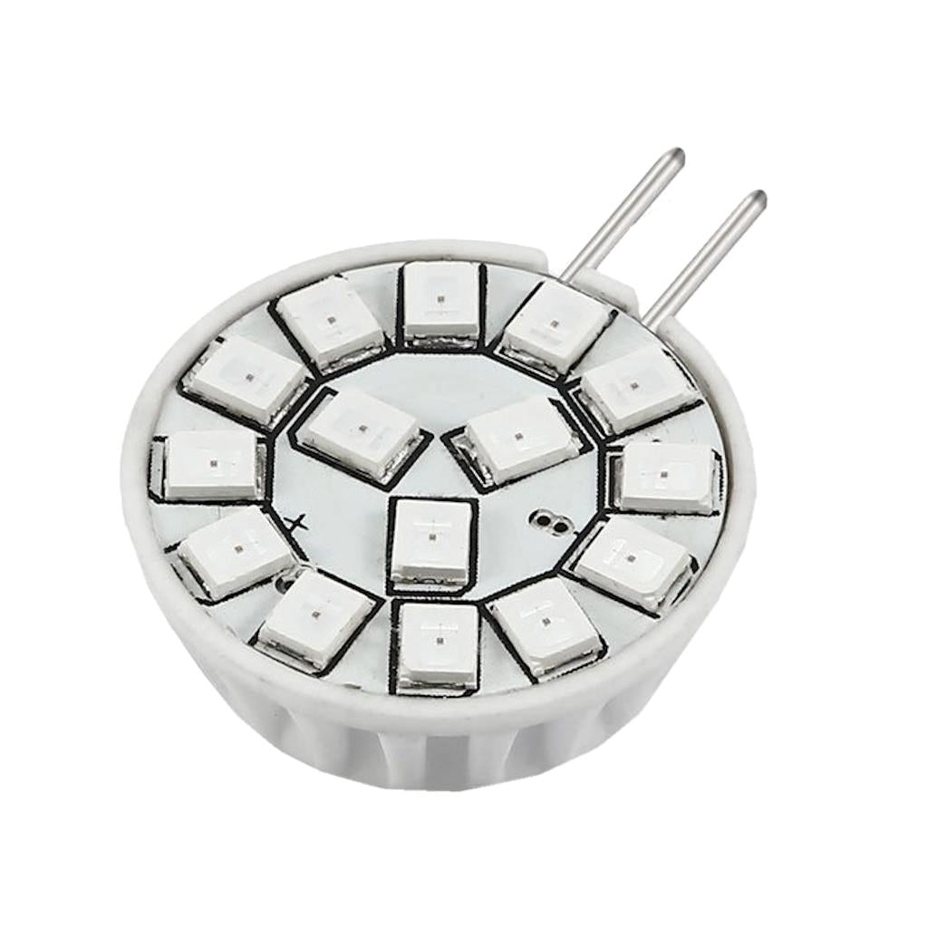 2 watt 12 volt Bi-Pin Base Amber Wafer Dimmable LED 1