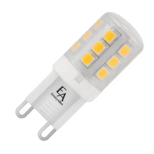 2.5 watt 120 volt G9 Double Loop Base 3000K Natural White Dimmable LED 1