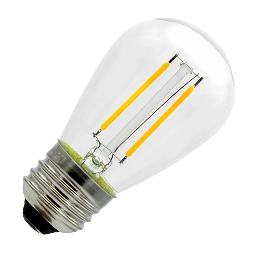 1.5 watt S14 1020 volt Medium Screw Base Amber 2700K Warm White LED Light Bulb 1