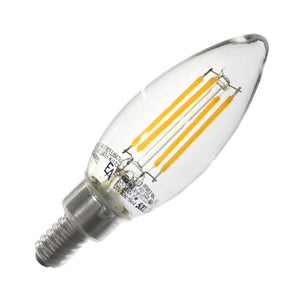 5 watt 120 volt B10 Candelabra Screw Base 2700K Warm White Dimmable Filament LED 1