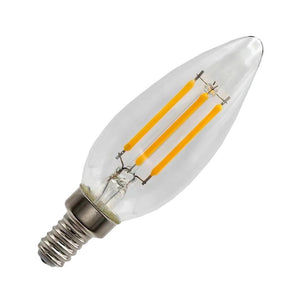 4 watt 120 volt B10 Candelabra Screw Base 2700K Warm White Dimmable Filament LED 1