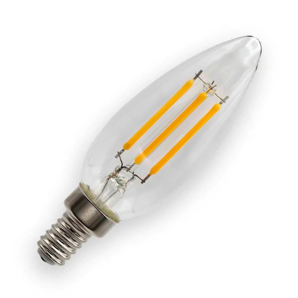 4 watt 120 volt B10 Candelabra Screw Base 3000K Natural White Dimmable Filament LED 1