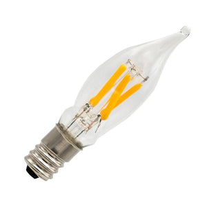 1.5 watt 120 volt C6 Candelabra Screw Base 3000K Natural White Dimmable Filament LED 1