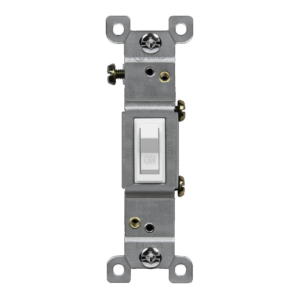 15 Amp White Single Pole Residential Grade Toggle Light Switch 1