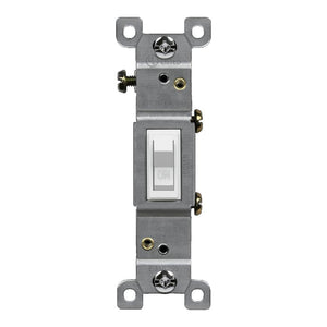 15 Amp White Single Pole Residential Grade Toggle Light Switch 1