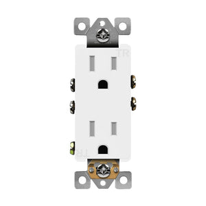 15 Amp 125 volt White Residential Grade Duplex Receptacle Wall Outlet 1