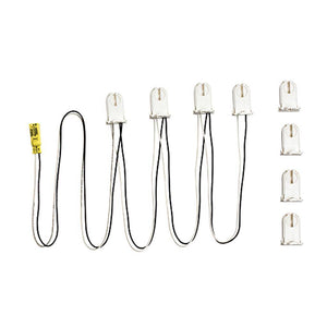 4-Lamp Troffer Wiring Harness for LED Tubes Includes 4-FT Supply Line with Luminaire Disconnect and (4) Dead-End Lamp Holders 1