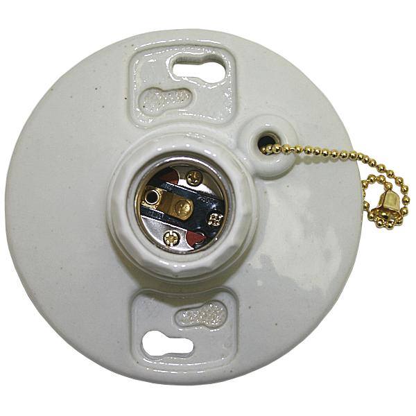 Standard Base Porcelain Lamp Holder with Pull Chain 2