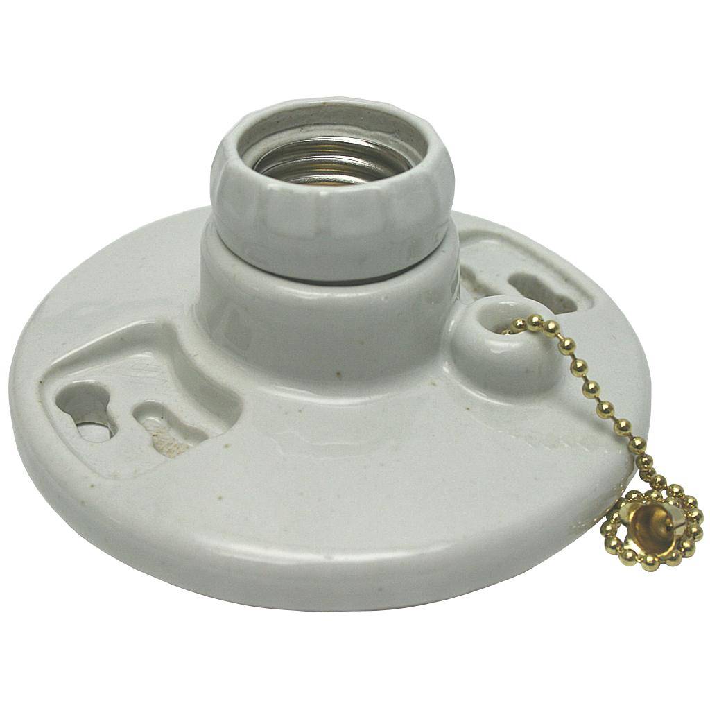 Standard Base Porcelain Lamp Holder with Pull Chain 1