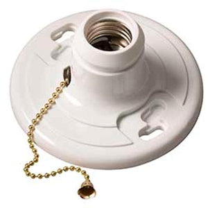 Standard Base Plastic Lamp Holder with Pull Chain 1
