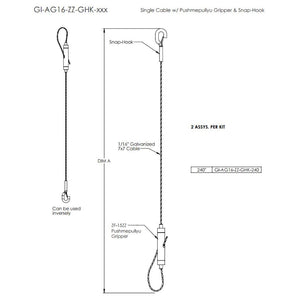 20' Grip Lock Aircraft Cable Safety Chain 1