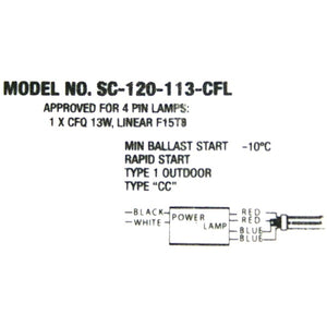 1 Lamp 120 volt CFL Pony Electronic Ballast 2