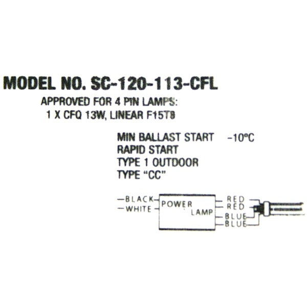 1 Lamp 120 volt CFL Pony Electronic Ballast 2