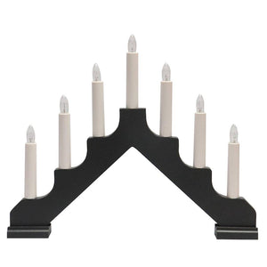 14.75" x 11.5" 7 Light Electric Wooden Graphite Ada Swedish Candelabra / Candlestick 1