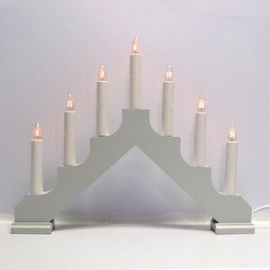 14.75" x 11.5" 7 Light Electric Wooden Grey Ada Swedish Candelabra / Candlestick 2