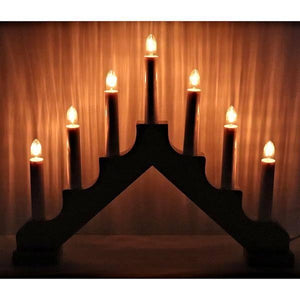 14.75" x 11.5" 7 Light Electric Wooden Grey Ada Swedish Candelabra / Candlestick 3