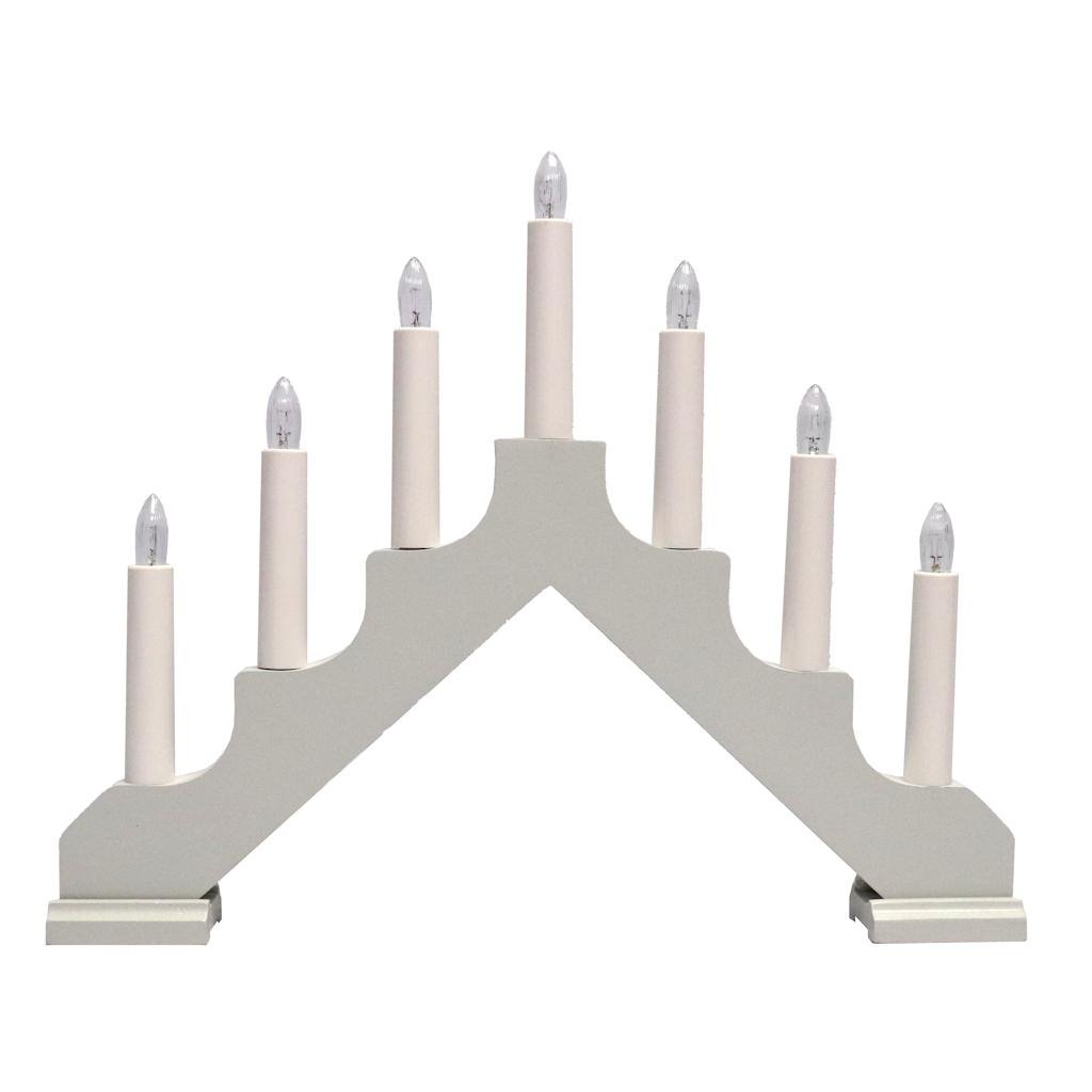 14.75" x 11.5" 7 Light Electric Wooden Grey Ada Swedish Candelabra / Candlestick 1