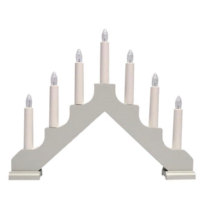 14.75" x 11.5" 7 Light Electric Wooden Grey Ada Swedish Candelabra / Candlestick 1