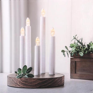 9.5" x 6.9" 5 Light Brown Base Battery Operated Doris LED Candle Lamp 3