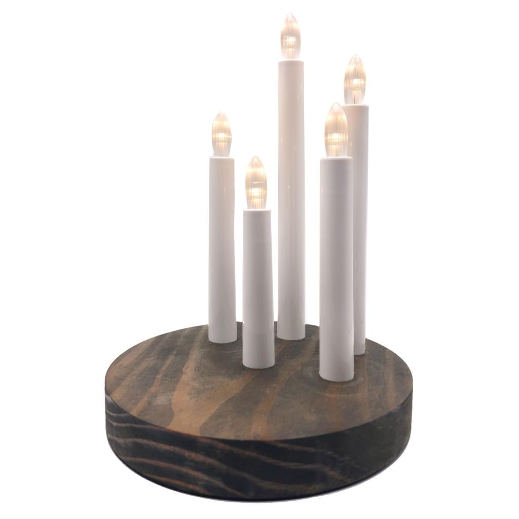 9.5" x 6.9" 5 Light Brown Base Battery Operated Doris LED Candle Lamp 1