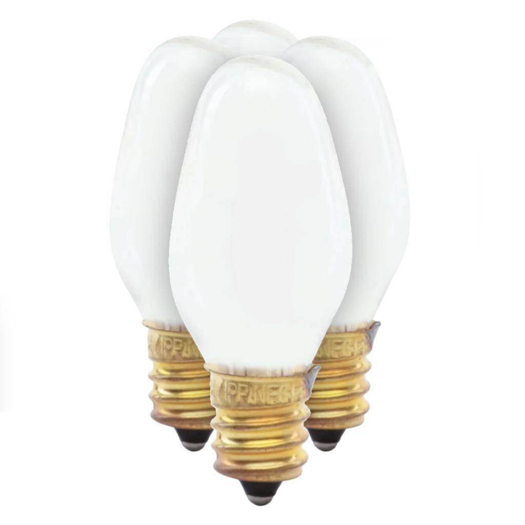7 watt 120 volt C7 Candelabra Screw Base 2700K Warm White Clear Dimmable Light Bulb (4 Pack) 1