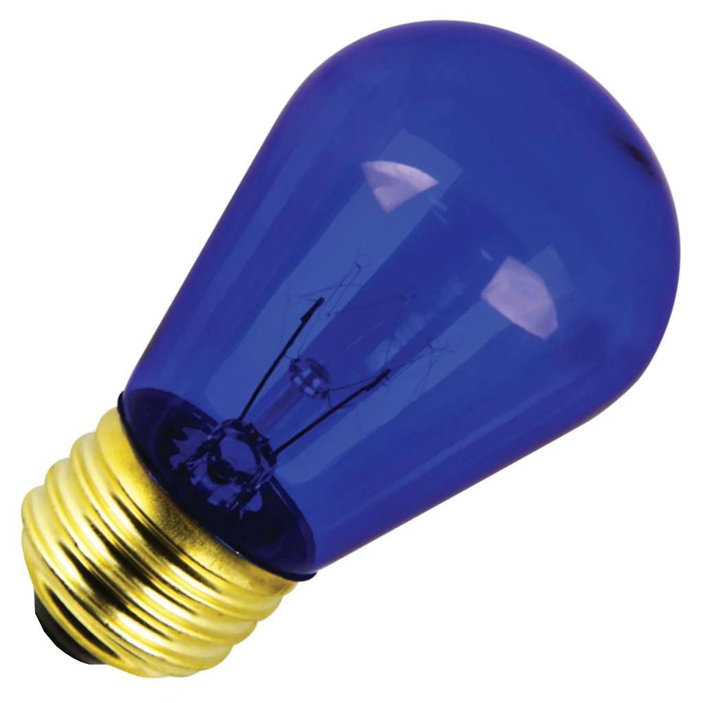 11 watt 130 volt S14 Medium Screw Base Blue Clear Dimmable 1