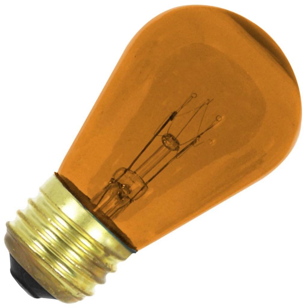 11 watt 130 volt S14 Medium Screw Base Orange Clear Dimmable 1