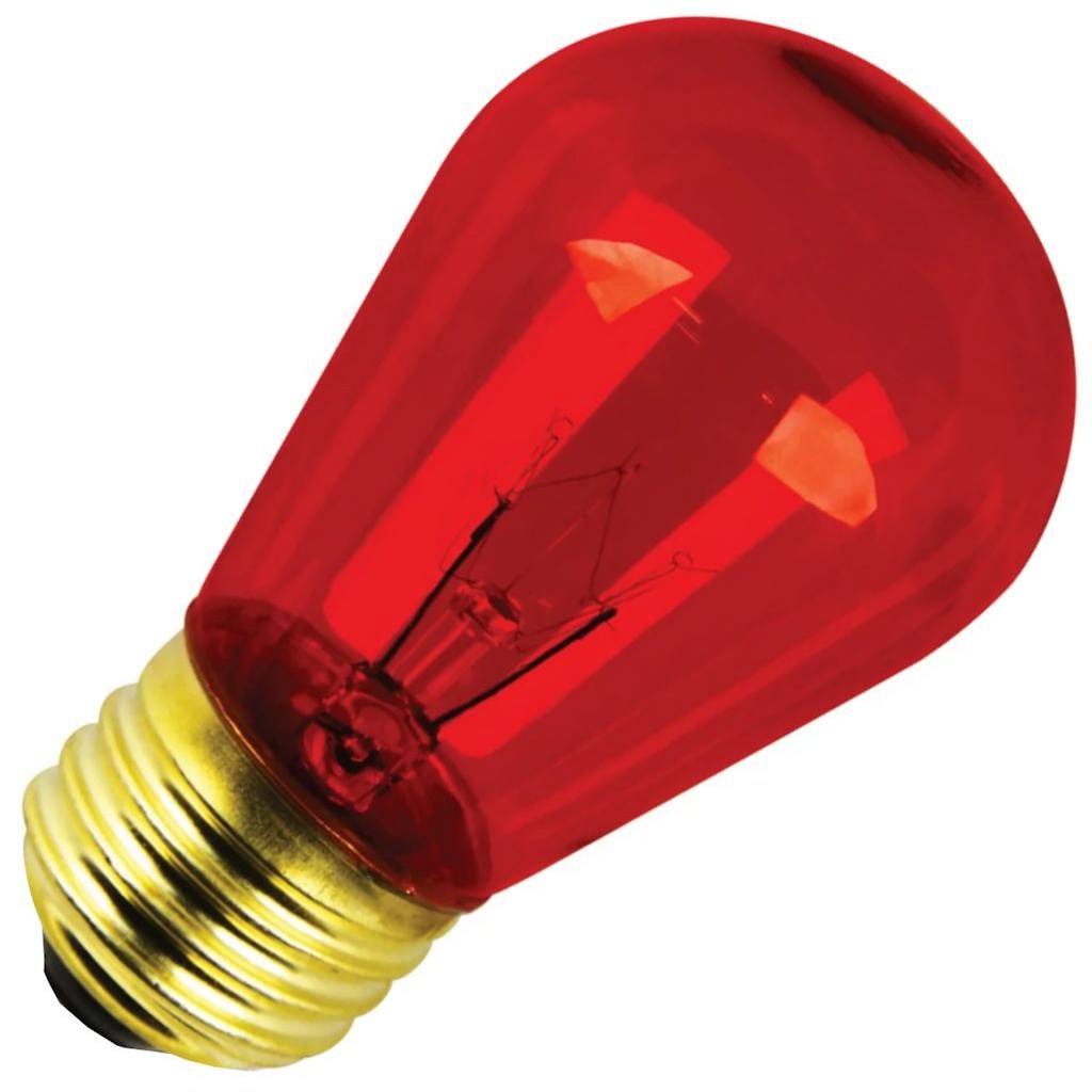 11 watt 130 volt Medium Screw Base Red Clear Filament Dimmable 1
