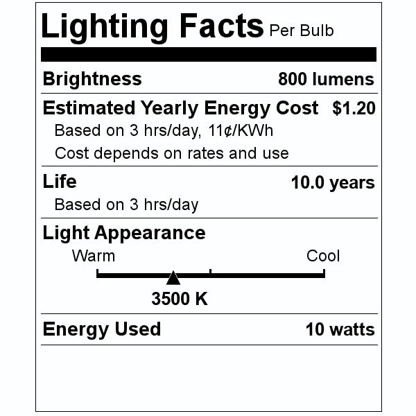 10 watt 120 volt A19 Medium Screw Base 3500K Neutral White Non-Dimmable LED (4 Pack) 2