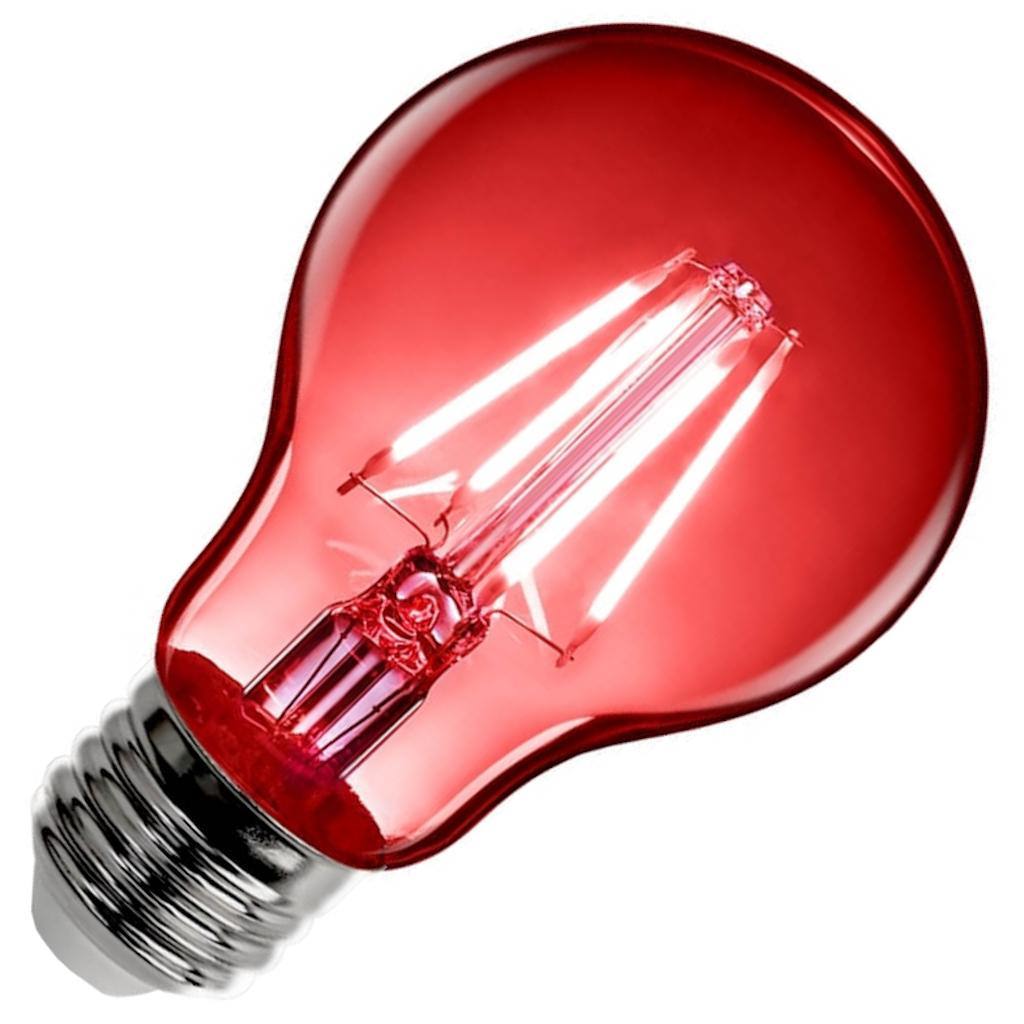 4.5 watt A19 120 volt Medium Screw Base Red Transparent Dimmable LED 1